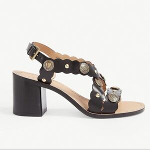 Sandro Buckled Leather Heeled Sandals Size 36